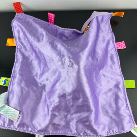 Taggies Purple Giraffe Baby Lovey Security Blanket Gray Rattle Plh Hearts Toy - Picture 5 of 5